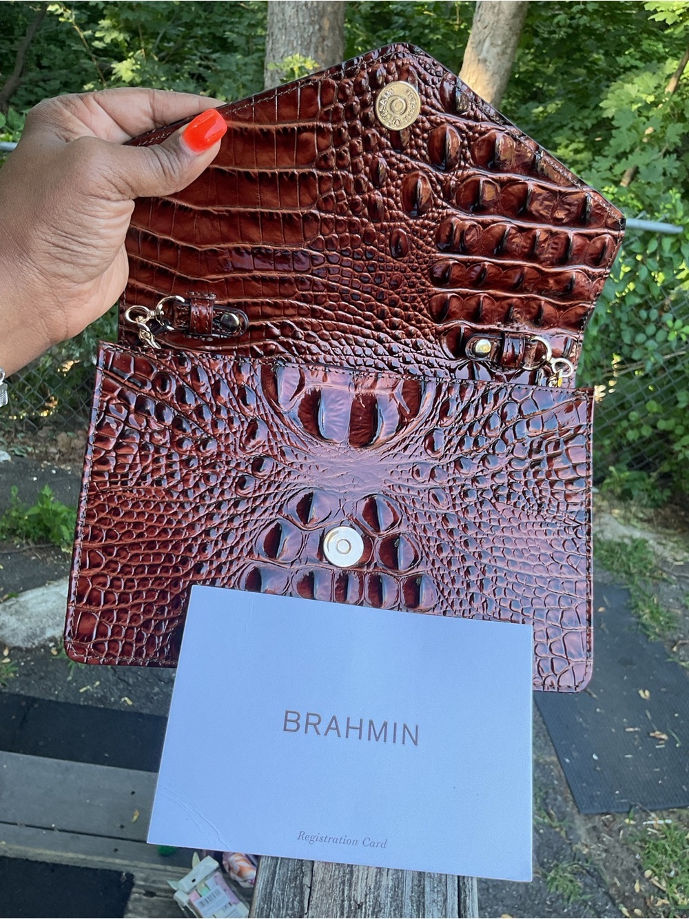 Brahmin Wendy Pecan Genuine Leather Crossbody Bag NWT - Picture 7 of 10